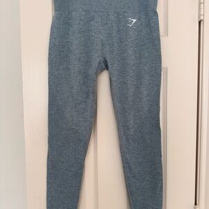 Gymshark Women Heathered Slate Blue Seamless Leggings